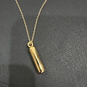 Marc Jacob’s Gold Tube Pendant Necklace - Women’s Minimalist Jewelry